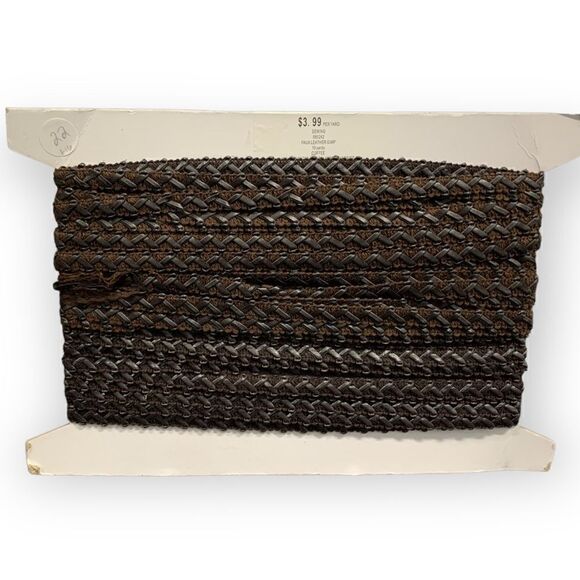 Faux Leather Trim Fabric, Coffee 17yds - Picture 1 of 2